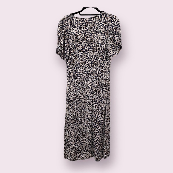 Nectar Clothing Floral Midi Dress Front Slits Blue Medium - Picture 11 of 11